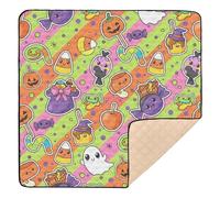 Cartoon Candy - Tapis de jeu doux et épais à thème sans couture pour bébé lavable au sol et tapis à ramper pour bébé tout-petit nourrisson, 127 x 127 cm