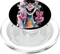 Cartoon Cat Double Peace Graffiti Pop Graphic Art Personnage PopSockets PopGrip pour MagSafe