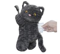 Cartoon Cat Tissue Holder,Decorative Hangable 37x24cm Car Tisssue Box and Trash Can - Convenient Tissue Box and Trash Can, Decorative Organizer, Black Cat Shaped for Car/Home Bathroom/Desk