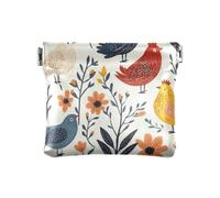 Cartoon Chickens Colorful PU Leather Change Purse Portable Makeup Period Bag for Woman Girl, Cartoon Chickens Colored, Taille unique, Moderne, Dessin animé poulets colorés, Taille unique, Moderne