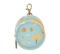 Cartoon Childish Cute Birds Tree Blue Infants Baby Sucette Étui de rangement avec fermeture éclair et clip porte-monnaie, porte-monnaie, boîte de rangement pour articles de bébé