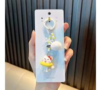 Cartoon chiot porte-clés, porte-clé de cordon de téléphone perlé mignon, joli petit chien téléphone Mobile chaîne pendentif, accessoire cadeau