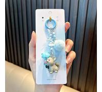 Cartoon chiot porte-clés, porte-clé de cordon de téléphone perlé mignon, joli petit chien téléphone Mobile chaîne pendentif, accessoire cadeau