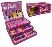 CARTOON Coffret couleur Barbie pour enfants set 52 pièces de couleurs et papeterie boîte avec tiroirs kit dessin et peinture