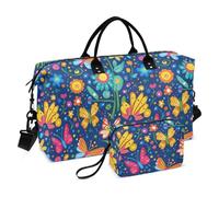 Cartoon Colorful Butterflies Flowers Decorative Carry On Personal Item Bag Gym Sports Carry with Toiletry Bag for Workout Waterproof bolso de Mano para viajar en Avion