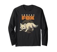 Cartoon Corsac Fox Race Animal Lover Cute Foxes Manche Longue