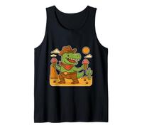 Cartoon Cowboy T-Rex avec glace - Fun Desert Adventure Débardeur