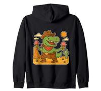 Cartoon Cowboy T-Rex avec glace - Fun Desert Adventure Sweat à Capuche