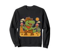 Cartoon Cowboy T-Rex avec glace - Fun Desert Adventure Sweatshirt