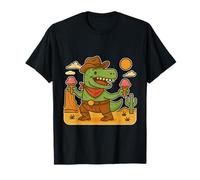 Cartoon Cowboy T-Rex avec glace - Fun Desert Adventure T-Shirt