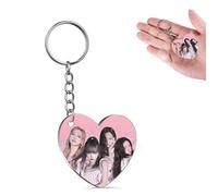 Cartoon Cœur Acrylique KeychainTransparent,Kpop Girl Gruop Personnage Mode Dessin Animé Porte Cle,Porte Clés Kawaii,Mignon Porte Cléf Pendentif Accessoires Sac à Dos Convient aux Filles Enfants Ami