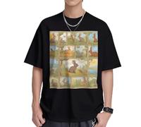 Cartoon Cute Animals Rabbit Print Men's Cotton Short Sleeve T-Shirt Soft and Comfortable T-Shirts for Men, noir, Taille S