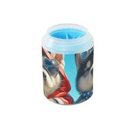 Cartoon Cute Dogs Portable Paw Cleaner Cup Silicone Brush Soft Pets Supplies and Accessories for Medium to Large Dogs