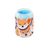 Cartoon Cute Fox Orange Portable Pet Foot Cleaner with Silicone Brush Soft Pets Supplies and Accessories for Cats Dogs