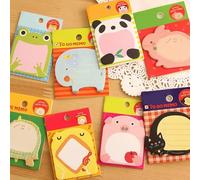 Cartoon Cute Zoo Animal Paradise Korean Stationery H6A1 Posté à plusieurs reprises Bloc-notes autocollantes, bâton fluo, grandes notes, notes transparentes transparentes, notes adhésives moyennes, Sti