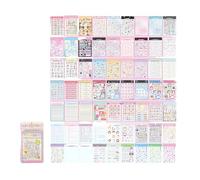 Cartoon Decorative Sticker 63Sheets / Pad Scrapbooking For Journal Notebook Planner Scrapbooking Embellissement Journal Decoration
