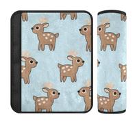 Cartoon Deer Blue Lot de 2 ceintures de sécurité pour femme Protège votre cou et vos épaules pour protection automatique