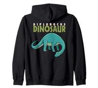 Cartoon Diplodocus Dinosaure Jurassic Animal Lover Cute Dino Sweat à Capuche