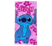 CARTOON Serviette de plage Stitch Disney en microfibre de polyester pour enfants 245 gsm taille 70 x 140 cm plage piscine
