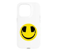 Cartoon DJ Casque Audio Visage Souriant Coque pour iPhone 15 Pro