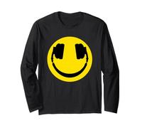 Cartoon DJ Casque Audio Visage Souriant Manche Longue