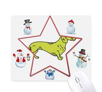 Cartoon Dog Yellow Illustration Pattern Christmas Snowman Family Star Mouse Pad