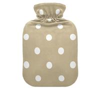 Cartoon Dot Kaki Bouillotte de voyage avec housse souple, sacs à eau de 2 L pour crampes menstruelles, thérapies chaudes et froides, Bolsa de calor para Dolor Menstrual