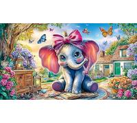 Cartoon-Elephant 1000 pièces Papier recyclé Puzzle Extremement Difficile Jeux éducatifs Idée Cadeau Parfaite pour Adultes et Enfants de 12 Ans et Plus 70x50/1000 pièces