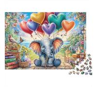 Cartoon Elephant Jigsaw Puzzles1000 Pièces Sustainable Jigsaw Puzzle for Adults Teens Party Chihuahua Premium 100% Recycled Board Great Gift DéfiColourfulFun Activity for Home Cart