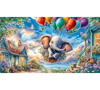 Cartoon éléphant Puzzle 1000 pièces pour Adultes - Jeu éduchatiF & Détente Décoration Murale & Cadeau 75x50/1000pcs