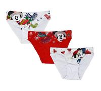 CARTOON Ensemble de culottes de Noël Mickey Mouse, Disney, Mickey Mouse, 3 pièces, slip enfant, 100% CO, idée cadeau Noël, multicolore, 5-6 ans