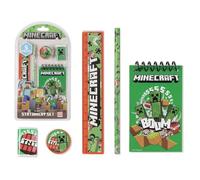 CARTOON Ensemble de papeterie, Disney, Marvel 5 pièces, block notes, crayons, accessoires, idée cadeau (Minecraft)