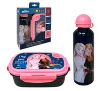 CARTOON Ensemble déjeuner pour enfants 2 pièces bouteille en aluminium et porte-goûter bouteille et boîte à lunch (Frozen (1))