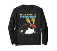 Cartoon Erect Pingouin à crête Amoureux des Animaux Pingouins Mignons Manche Longue