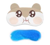 Cartoon Eye Shade - Soft Light Block Sleep, Ice Gel Cooling Relief Pad Pack Rest Kit, Fabric Cover Relax Gear Item, Portable Travel Airplane Case Set Utility | for Zen Yoga Pilates Ther