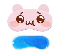 Cartoon Eye Shade - Soft Light Block Sleep, Ice Gel Cooling Relief Pad Pack Rest Kit, Fabric Cover Relax Gear Item, Portable Travel Airplane Case Set Utility | for Zen Yoga Pilates Ther