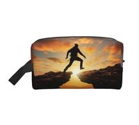 Cartoon Eye Trousse de toilette de voyage portable de grande capacité (modèles imprimés) étanche pour homme et femme pour voyages d'affaires, fitness, salle de bain, rangement quotidien, Rock Jump