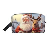 Cartoon Eye Trousse de toilette de voyage portable de grande capacité (modèles imprimés) étanche pour homme et femme pour voyages d'affaires, fitness, salle de bain, rangement quotidien, Père Noël et