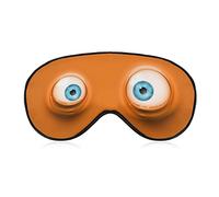 Cartoon Eyes on Orange Sleep Mask Two Eyeball Blindfold for Sleeping Elastic Blackout Eye Mask Cover for Full Night's Sleep Travel and Nap