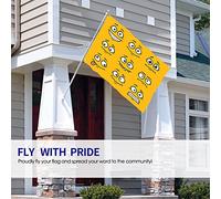 Cartoon Face Flag 3x5 FT Cute Funny Faces Smile Sad Joy Humor Outdoor Flags Large Welcome Yard Banners Home Garden Yard Lawn Decor Yellow
