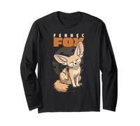 Cartoon Fennec Fox Race Animal Lover Cute Foxes Manche Longue