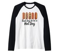 Cartoon Five Topping Hot Dog Row Foodie Barbecue Cookout Manche Raglan