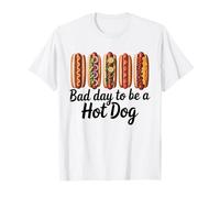 Cartoon Five Topping Hot Dog Row Foodie Barbecue Cookout T-Shirt