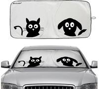 Cartoon Foldable Anti-Glare Front Sun Shade Blocks Uv Rays & Protects Interior To Keep It Cool 150x84cm