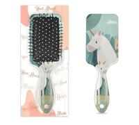 Cartoon Forest Castle Brosse en crin de cheval blanc pour femme | Brosse à cheveux douce - Brosse à cheveux humides - Démêlante pour cheveux bouclés et épais