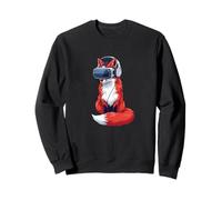 Cartoon Fox Gamer dans Un Casque VR Playful Nerd Sweatshirt