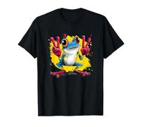 Cartoon Frog Double Peace Retro Pop Graphic Sign Geste T-Shirt