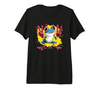 Cartoon Frog Double Peace Retro Pop Graphic Sign Geste T-Shirt Haut de Gamme
