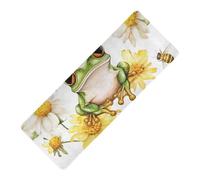 Cartoon Funny Frog Tapis de yoga antidérapant en caoutchouc naturel antidérapant, épais 1 mm avec sac de yoga tapete para ejercicio 180,3 x 66 cm pour homme