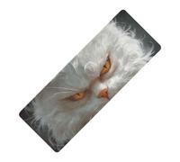 Cartoon Funny Turkish Angora Cats Anger Printed Travel Yoga Mat Packable Lightweight Natural Rubber Antidérapant, with Yoga Mat Bag Carrier Tapete Para Ejercicio 180,3 x 66 cm for Gym
